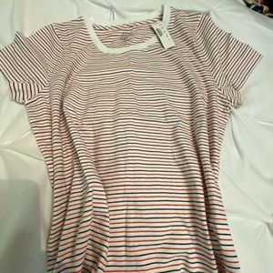 J. Crew Striped Short Sleeve Tee - Red, Blue, White